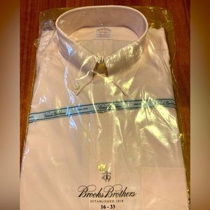 Brooks Bros button up dress shirt size 16-33 light pink nwt